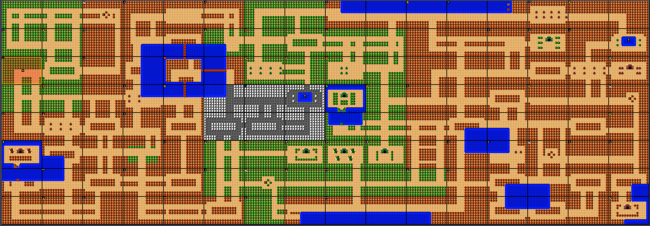 NES Legend of Zelda Overworld Map 